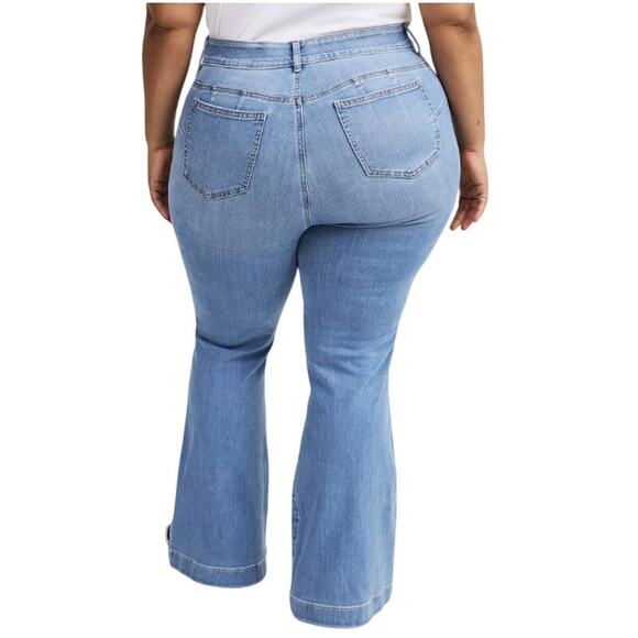 torrid Denim - Torrid Bombshell High-Rise Flare Patch Pocket Jean Med Wash Size 22R